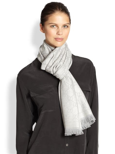 grey gucci scarf women's|gucci inspired scarf.